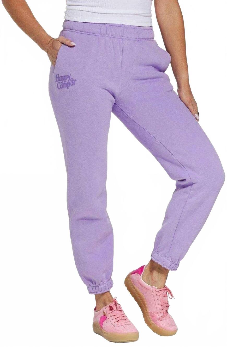 NEW THE HAPPY CAMP3R women's puff series joggers in purple
